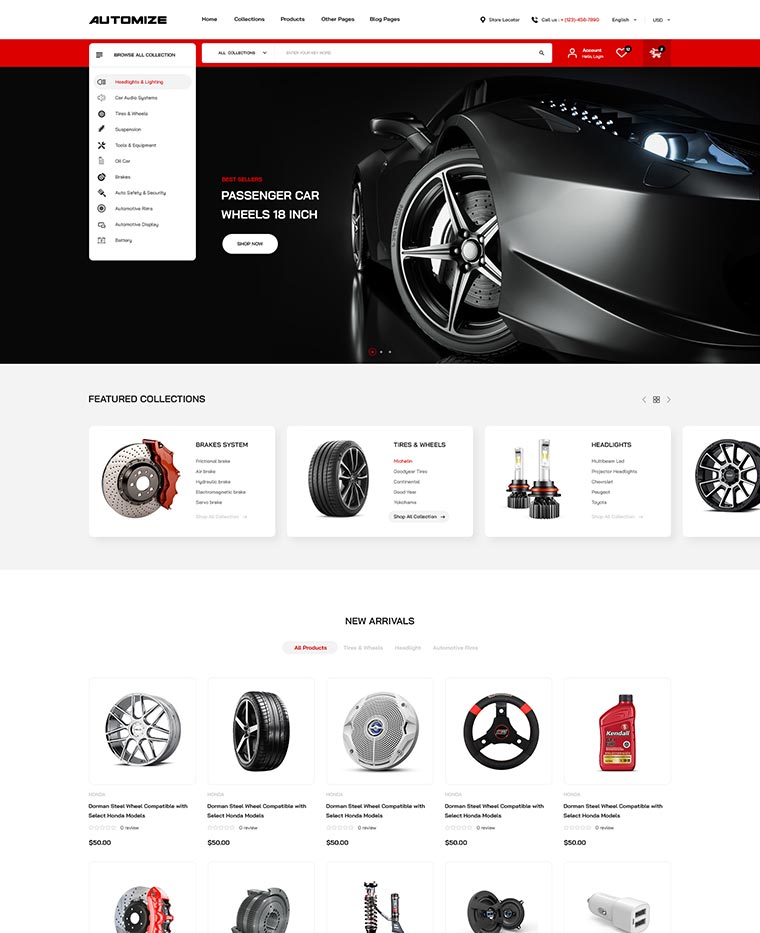 Auto Parts & Car Services Shopify Theme