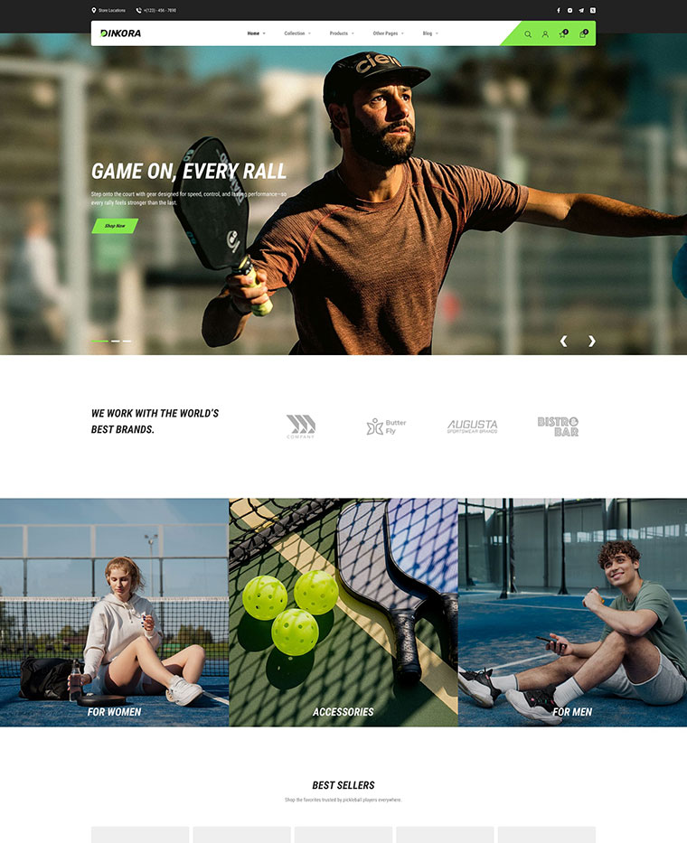 Pickleball & Sport Gears Shopify Theme