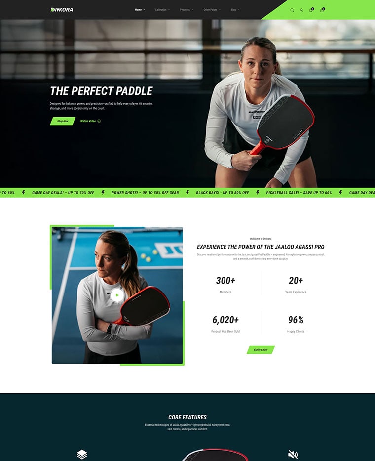 Pickleball & Sport Gears Shopify Theme