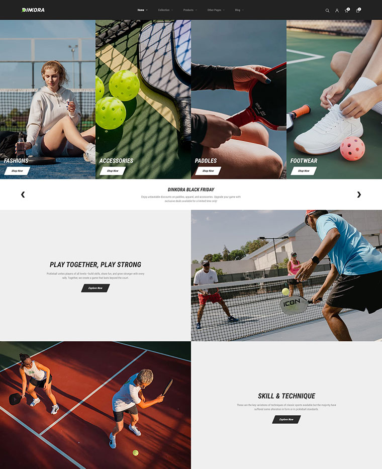 Pickleball & Sport Gears Shopify Theme
