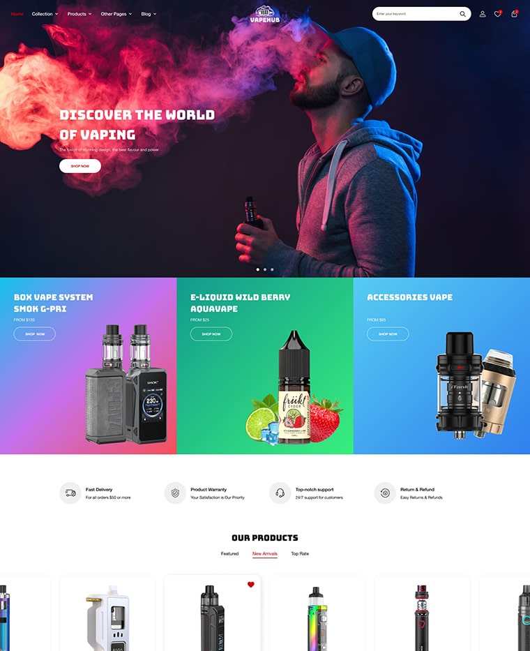 Vape & E-Liquid Shopify Theme