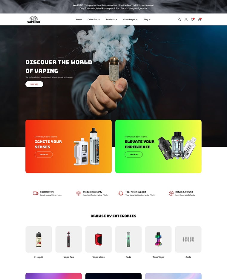 Vape & E-Liquid Shopify Theme