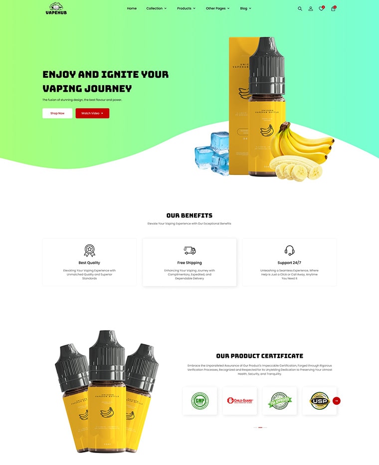 Vape & E-Liquid Shopify Theme